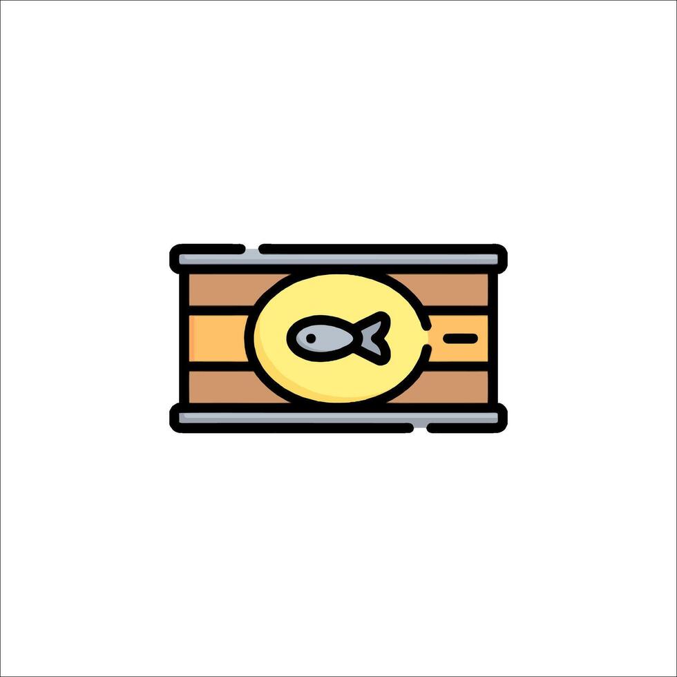 A fish in a barrel icon vector