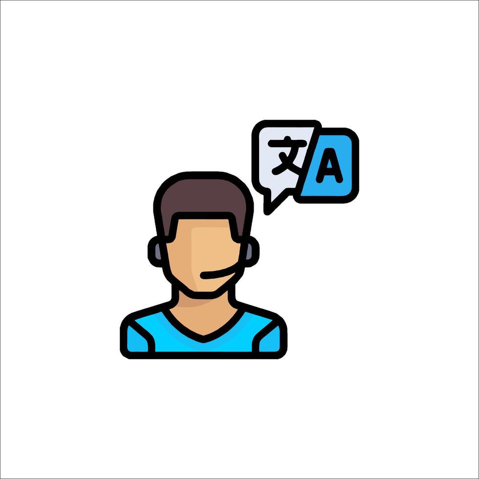 A man with a headset and a phone icon vector