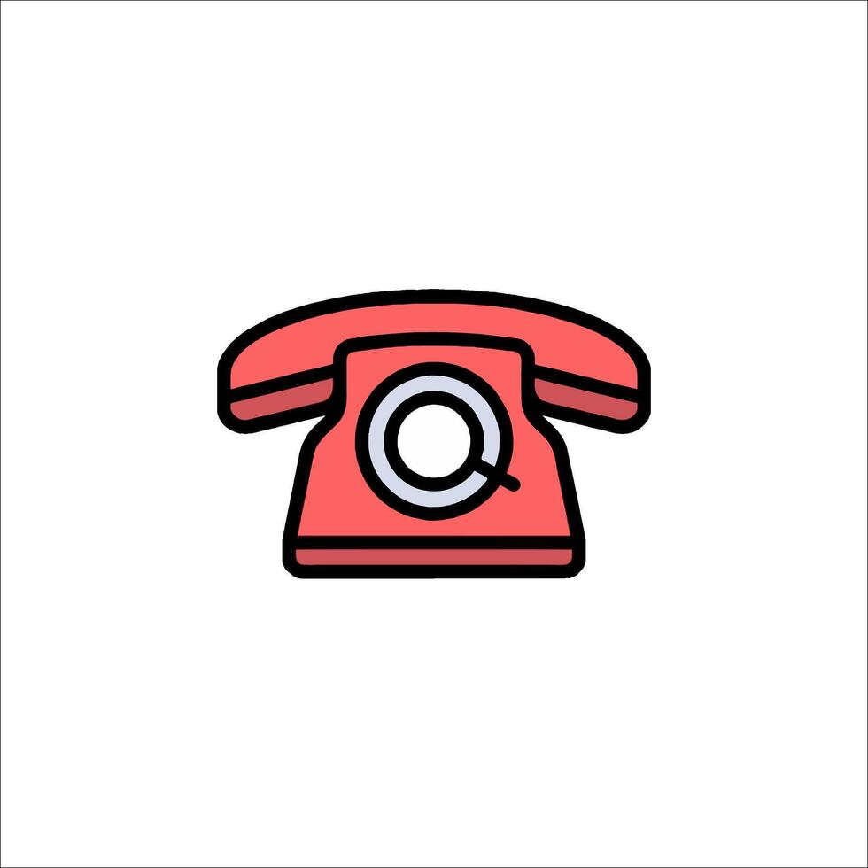 A red telephone icon on a white background vector