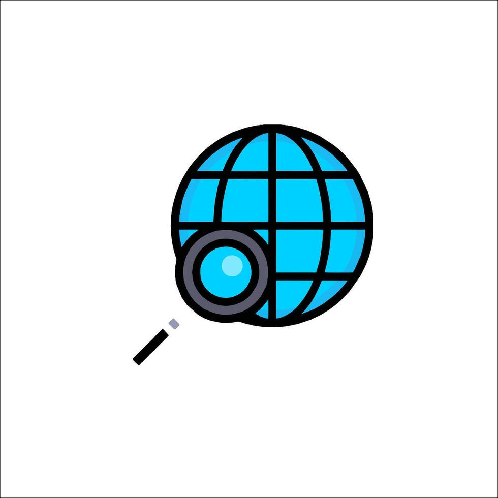 Magnifying globe icon illustration vector