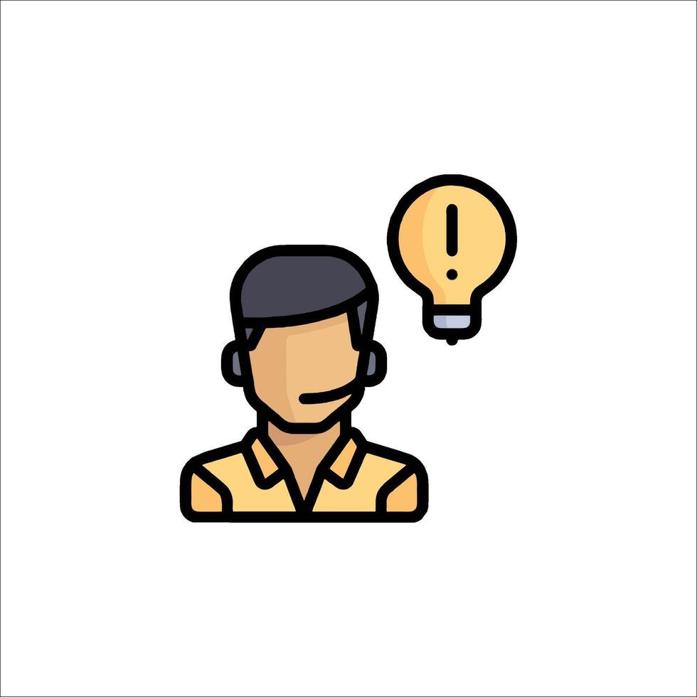 A man with a headset and light bulb icon vector