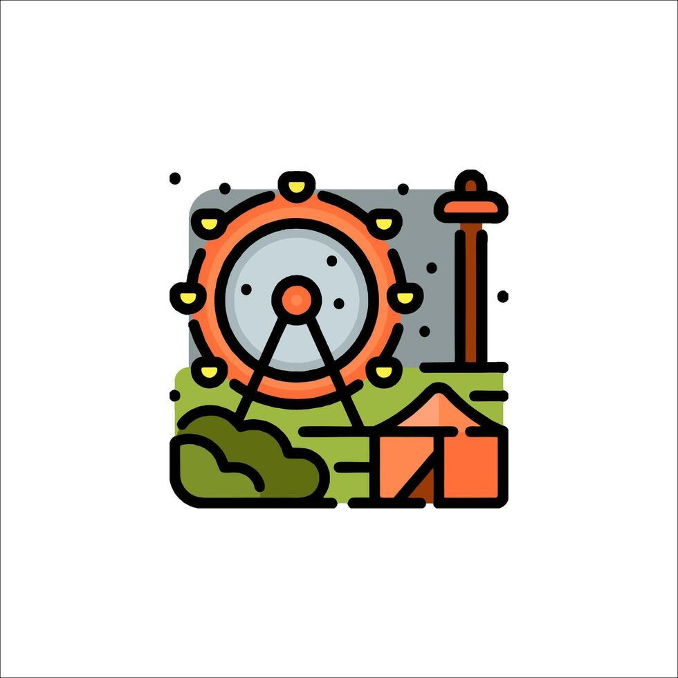 A ferris wheel icon on a white background vector