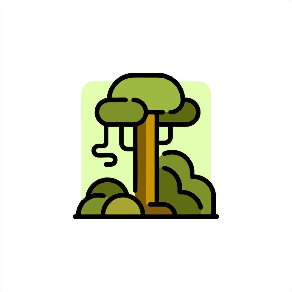 A tree with a leaf on it and a green background vector