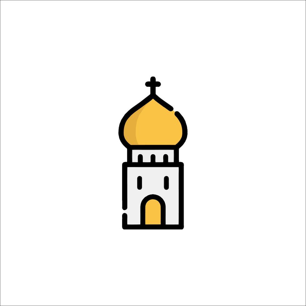 A church icon with a golden dome vector
