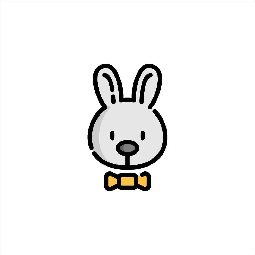 A bunny with a bow tie on its head vector