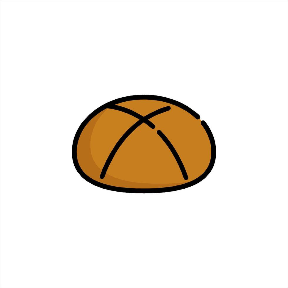 Bread icon in a flat style on a white background vector