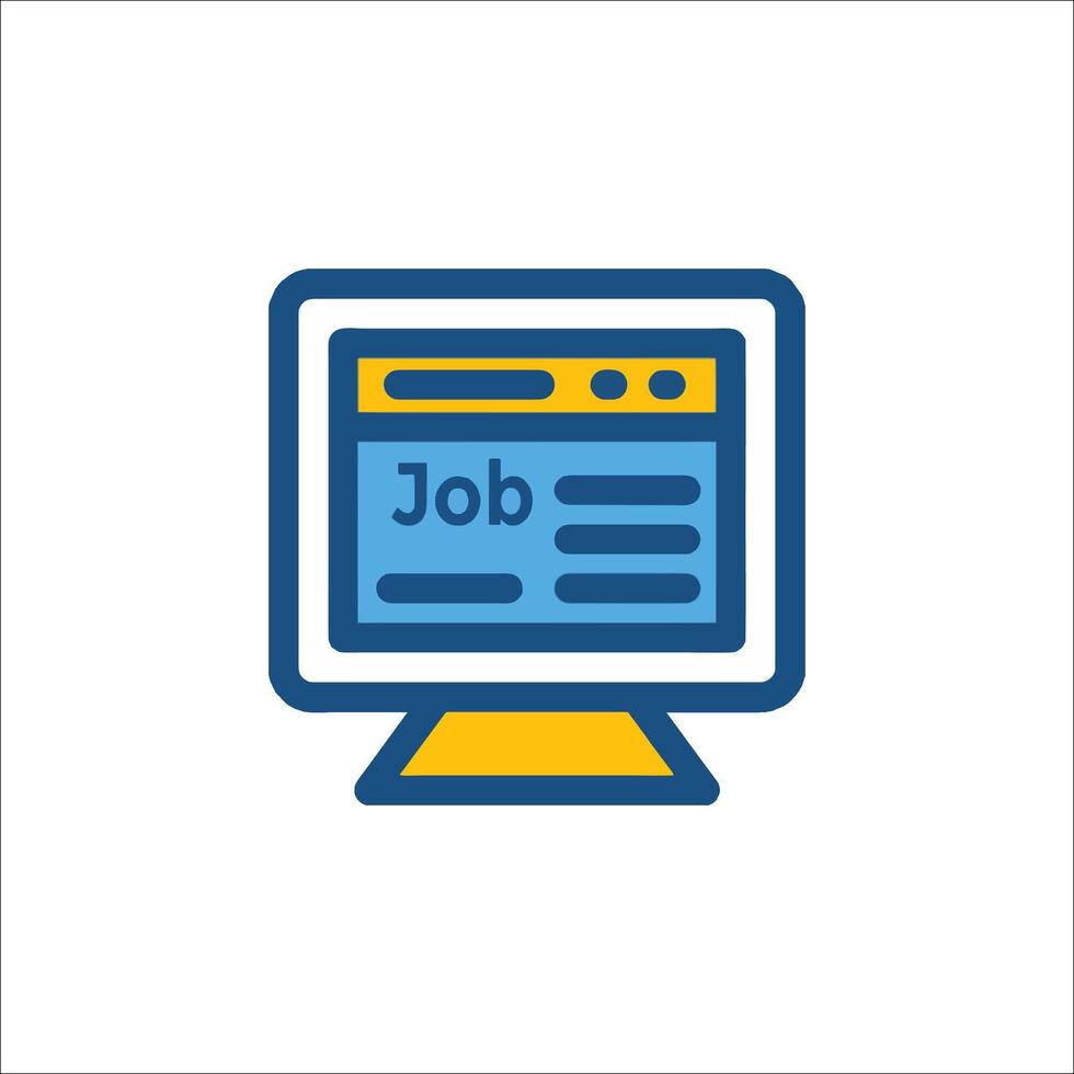 A computer monitor with the word job on it vector