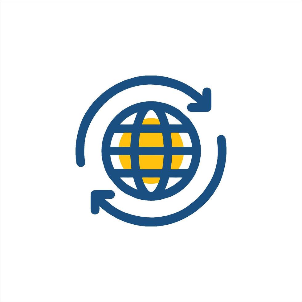 A globe with arrows around it vector
