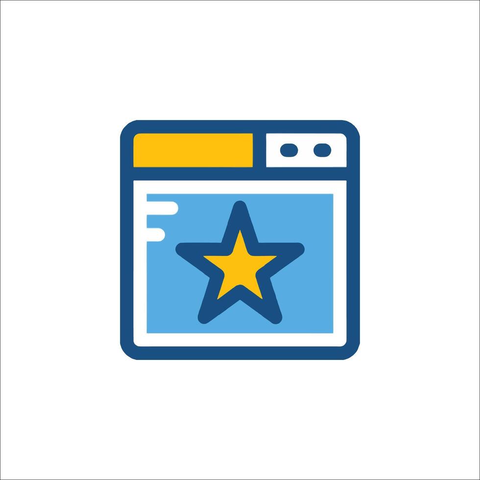 A star icon on a computer screen vector