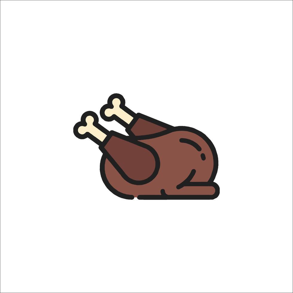 A cartoon turkey laying on its side vector
