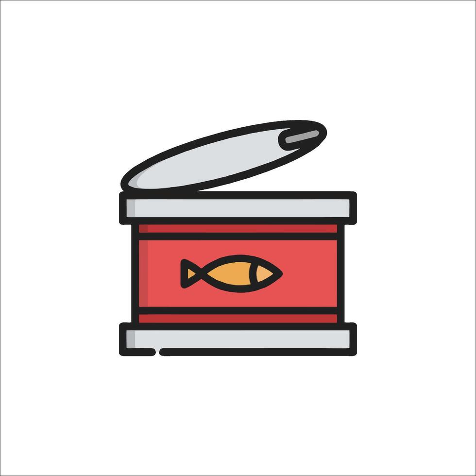 Can of tuna icon illustration vector