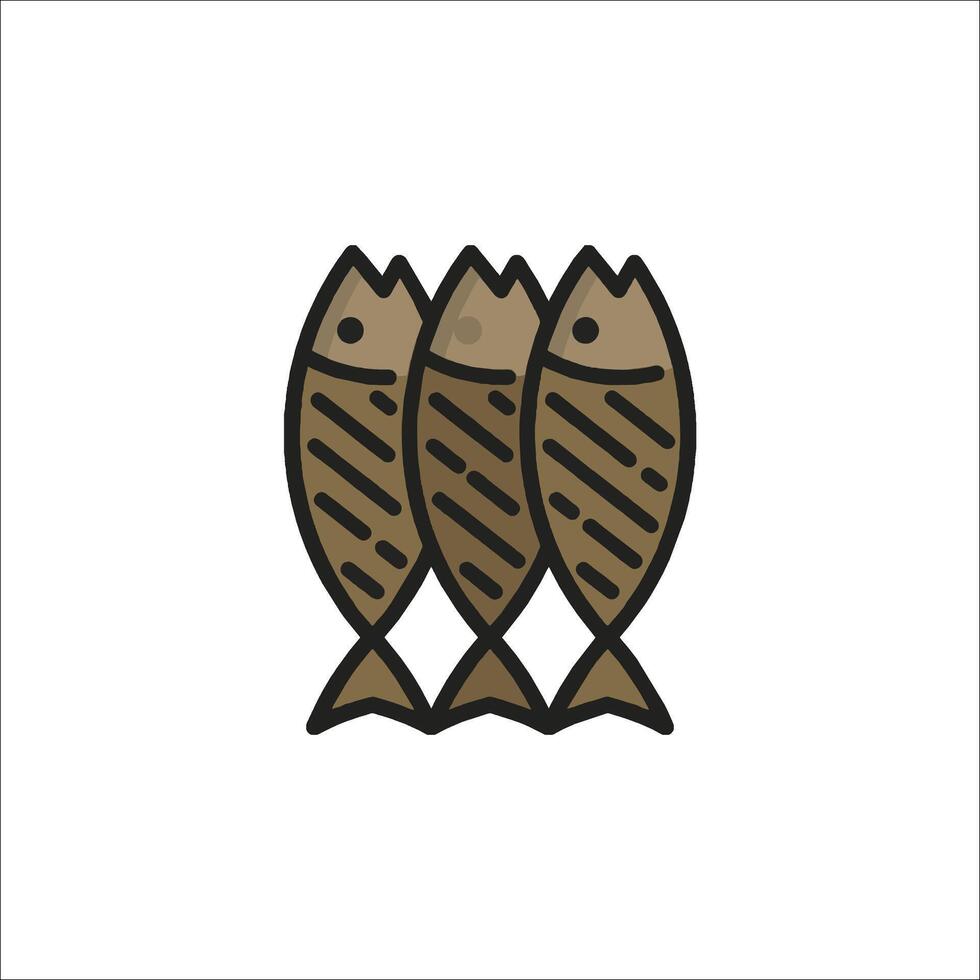 Three fish icon on white background vector