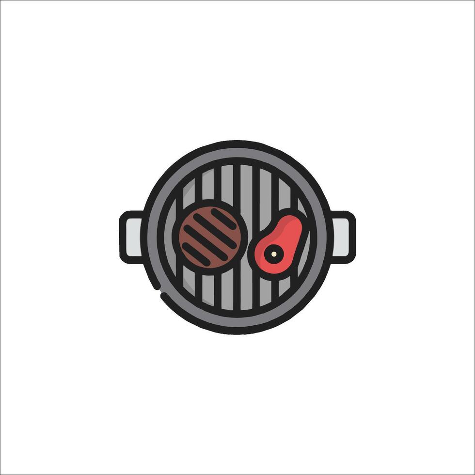Bbq grill icon illustration vector
