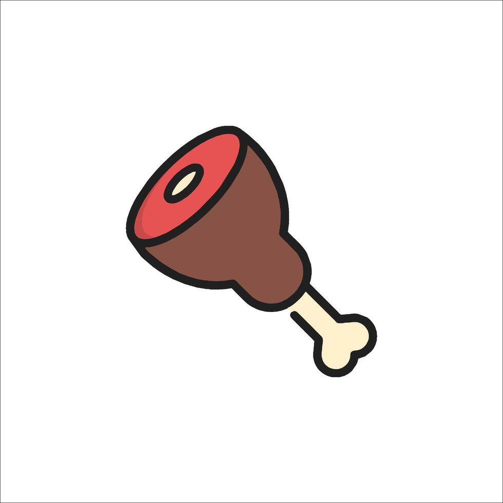 A meat bone icon on a white background vector