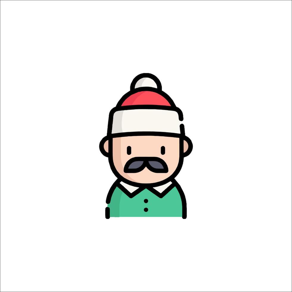A man with a mustache and hat on a white background vector