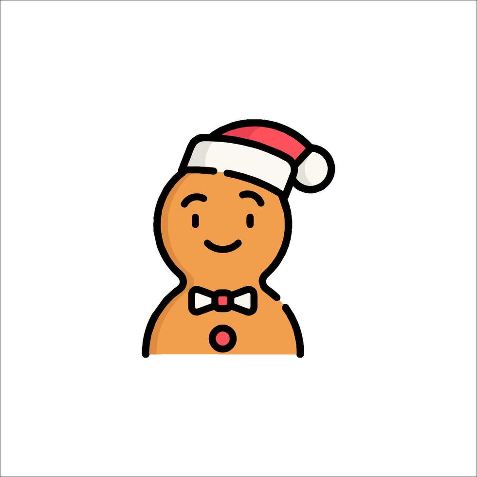 A gingerbread man wearing a santa hat vector