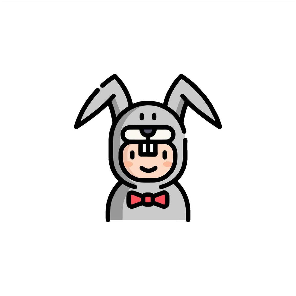 A cartoon bunny wearing a bow tie and a red tie vector