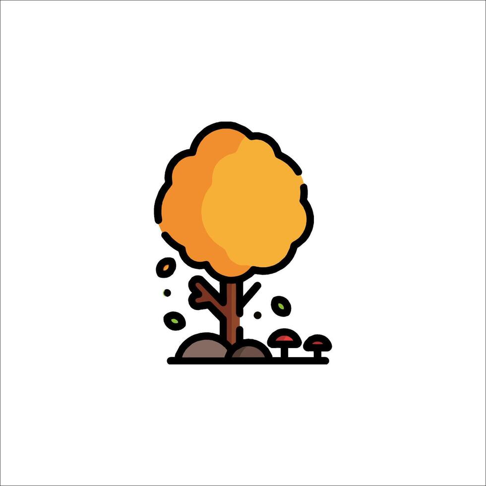 Autumn tree icon illustration vector
