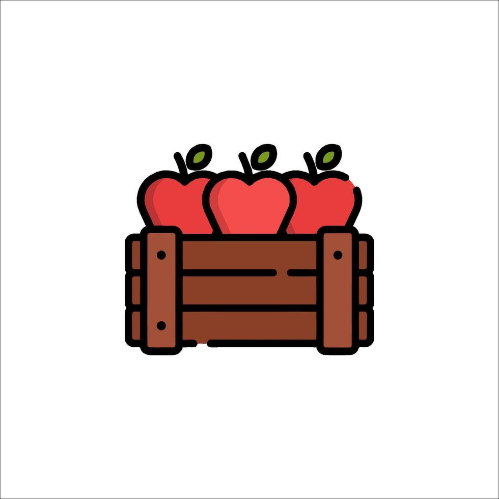 Apple crate icon illustration vector
