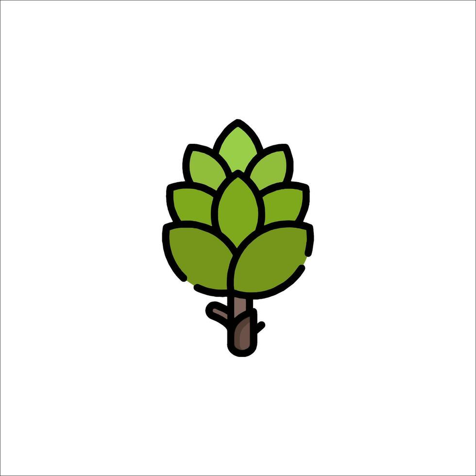 A green hop plant icon on a white background vector