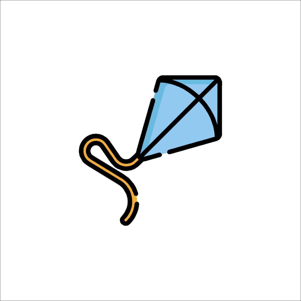 A kite with a string attached to it vector