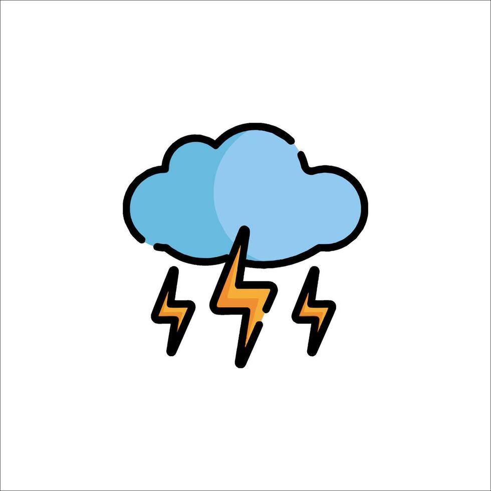 A cloud with lightning and thunder icon vector