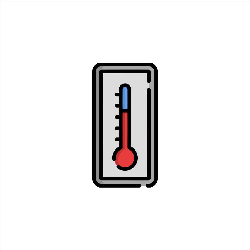 Thermometer icon in a line style on a white background vector