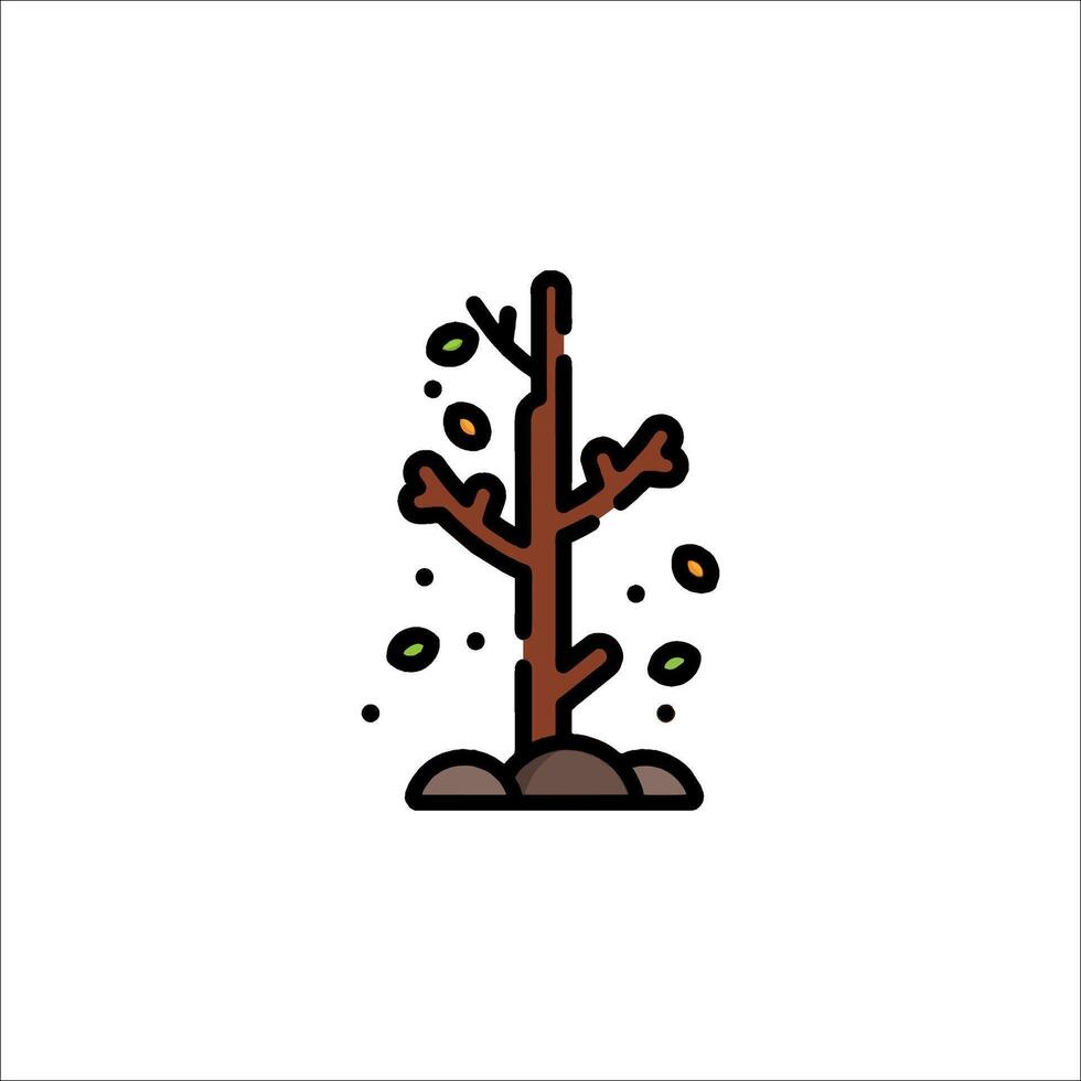 A tree with leaves and rocks on it vector