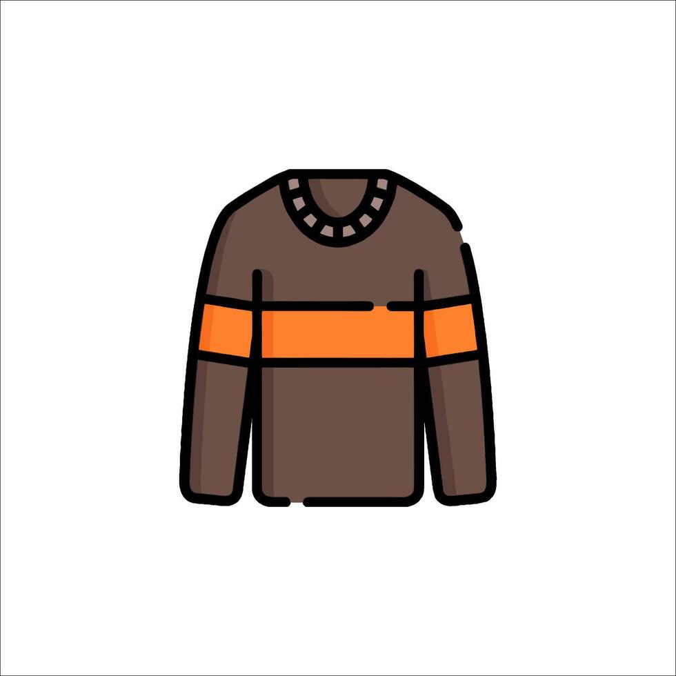A brown and orange hockey jersey icon vector
