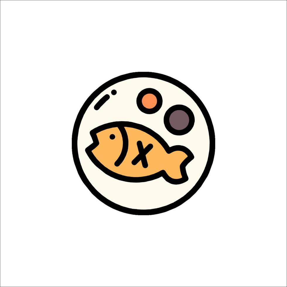 A fish in a bowl icon vector