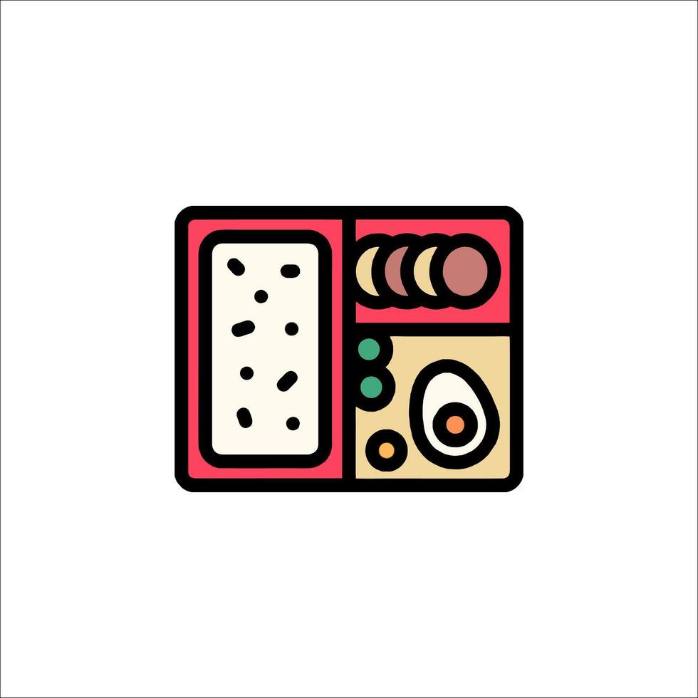 A sushi box with food on it vector