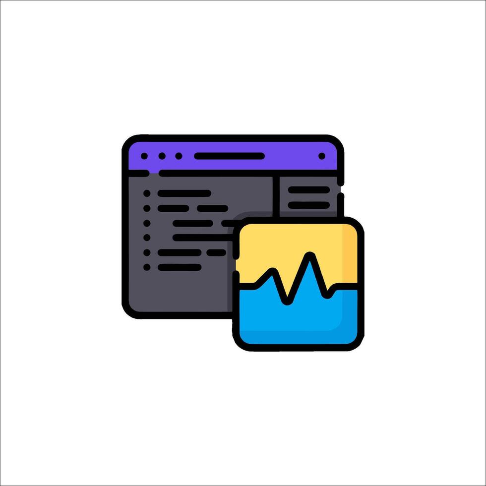A computer monitor with a graph on it vector