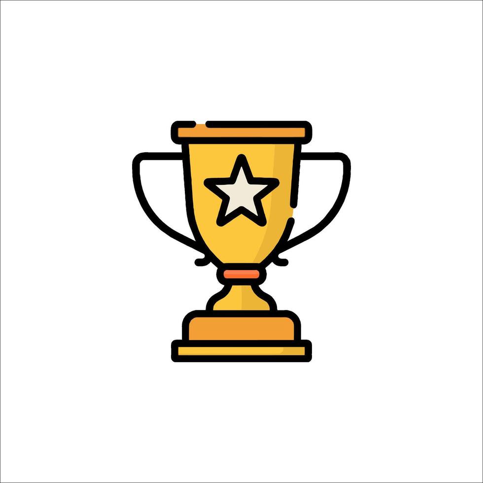 A gold trophy cup icon on a white background vector