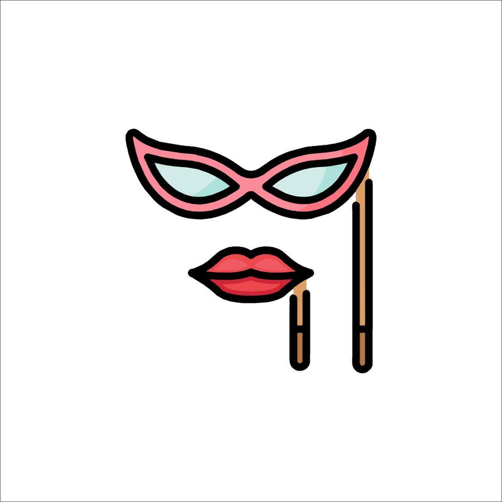 A woman wearing a mask and lipstick vector