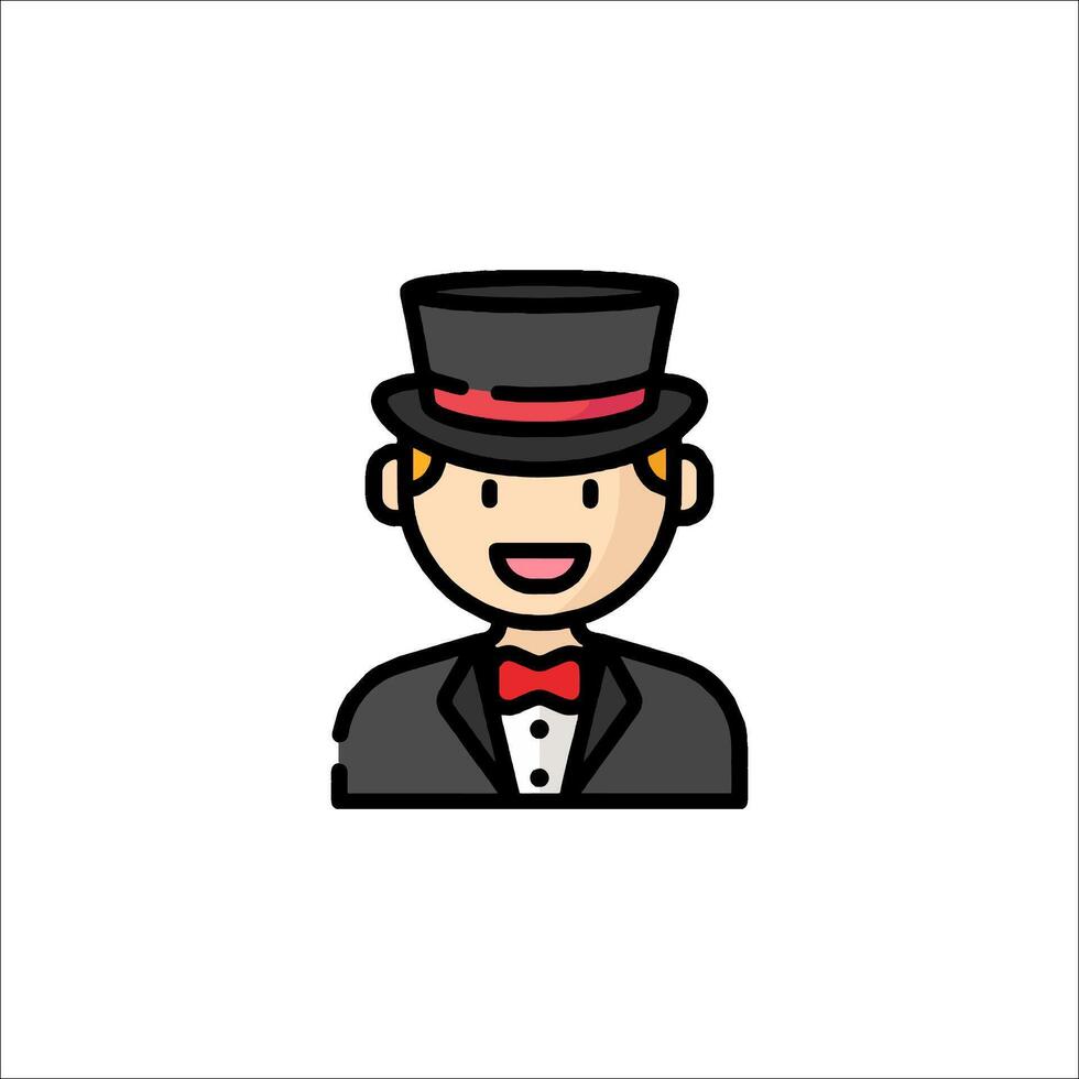 A man in a top hat and bow tie vector