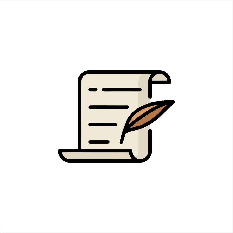 A document with a pen and paper icon vector