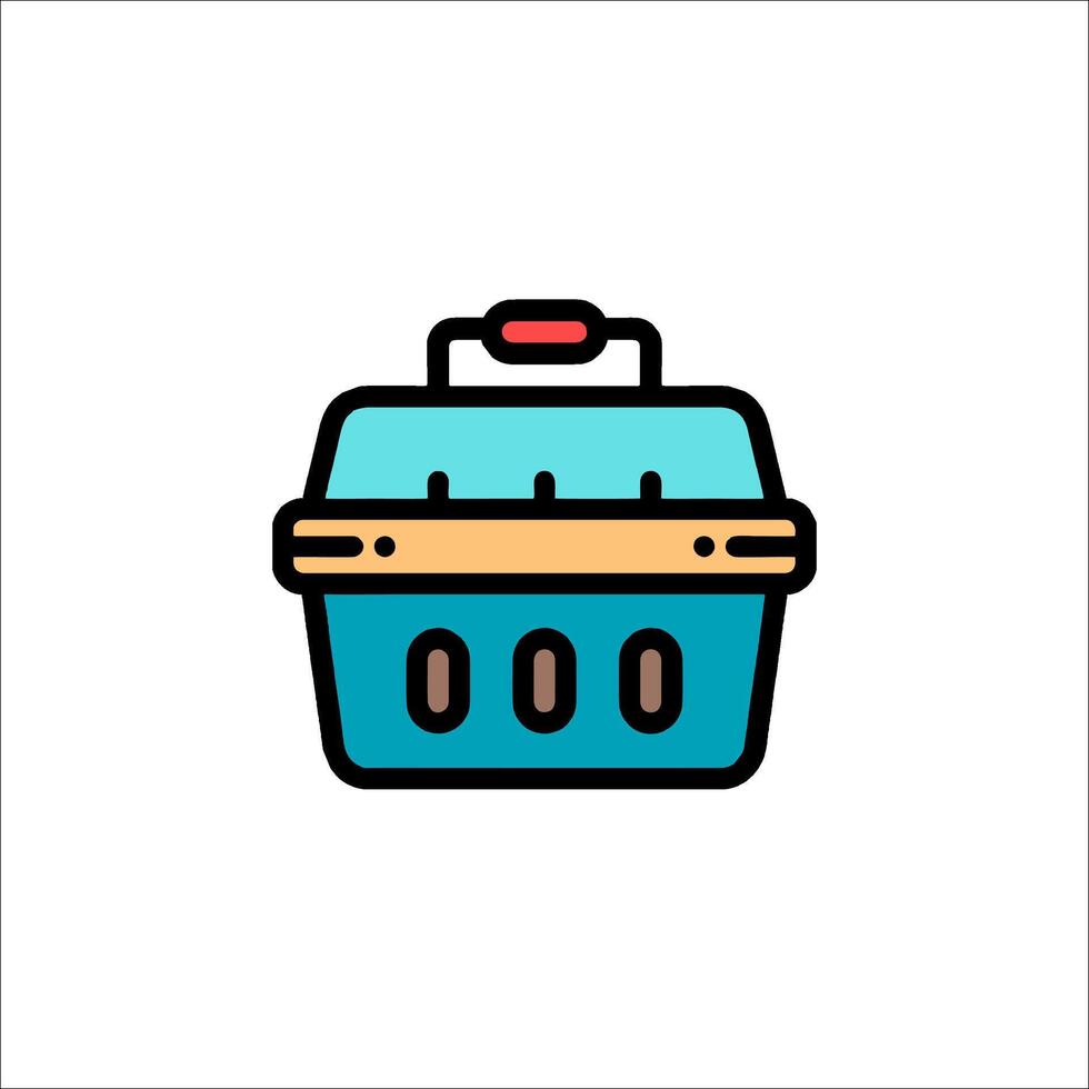 A blue and red basket icon on a white background vector