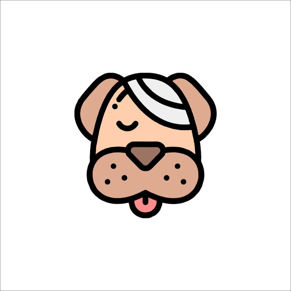 Dog icon with tongue out on white background vector