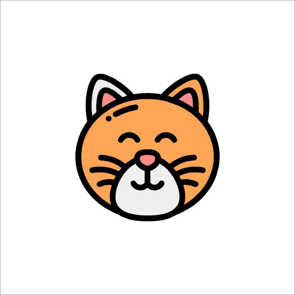 A cat face with a smile on it vector