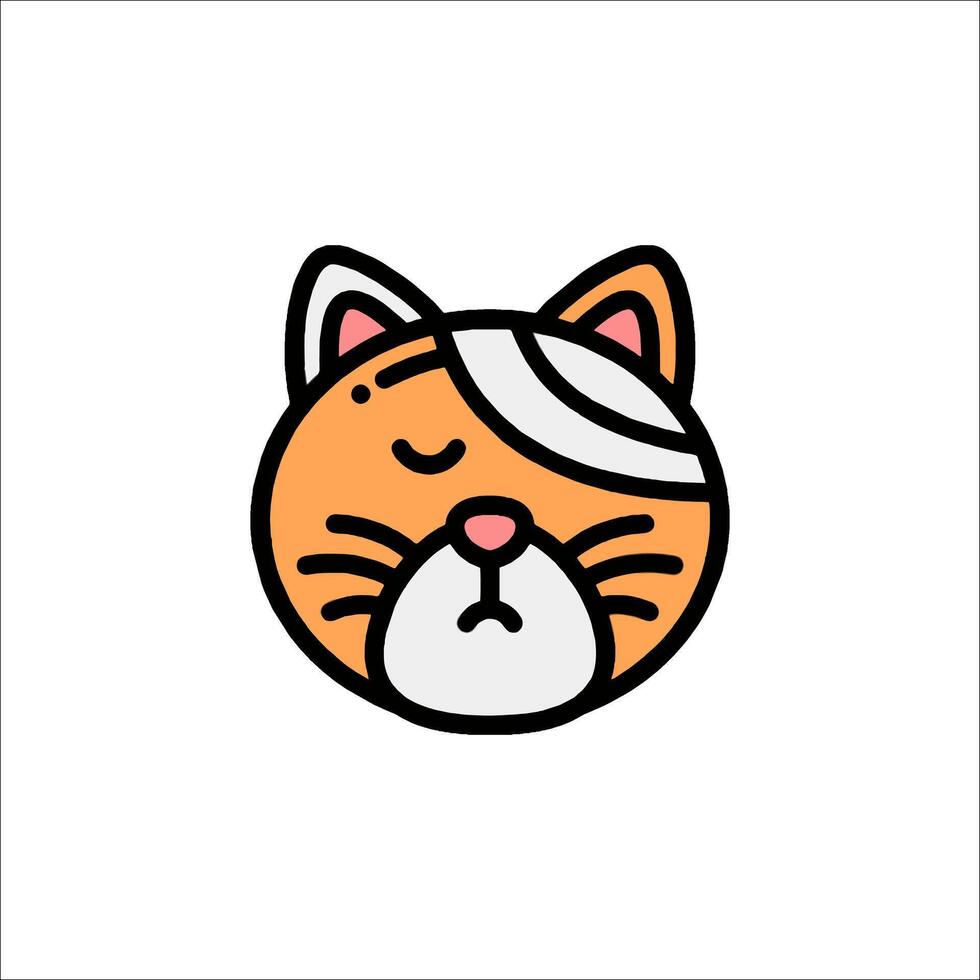 A cat with a white head and a black nose vector