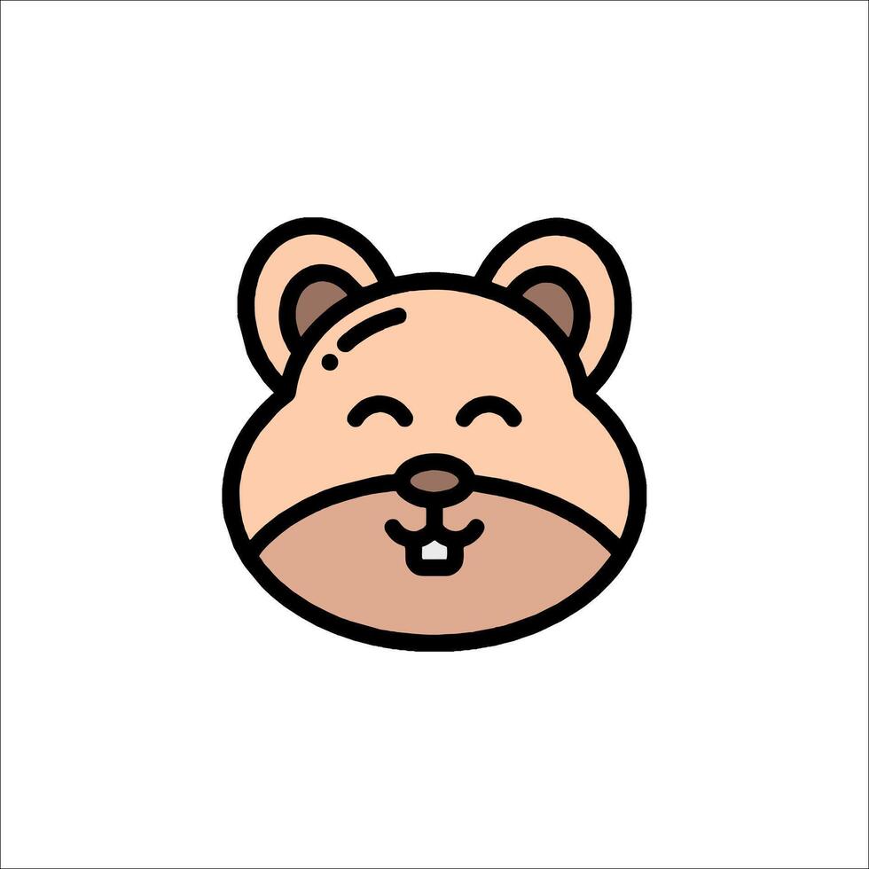 A cartoon bear head with a smile on its face vector