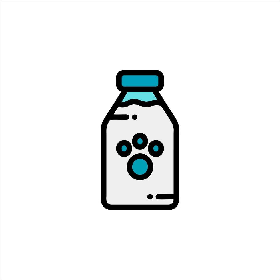 A bottle of milk with a paw print on it vector
