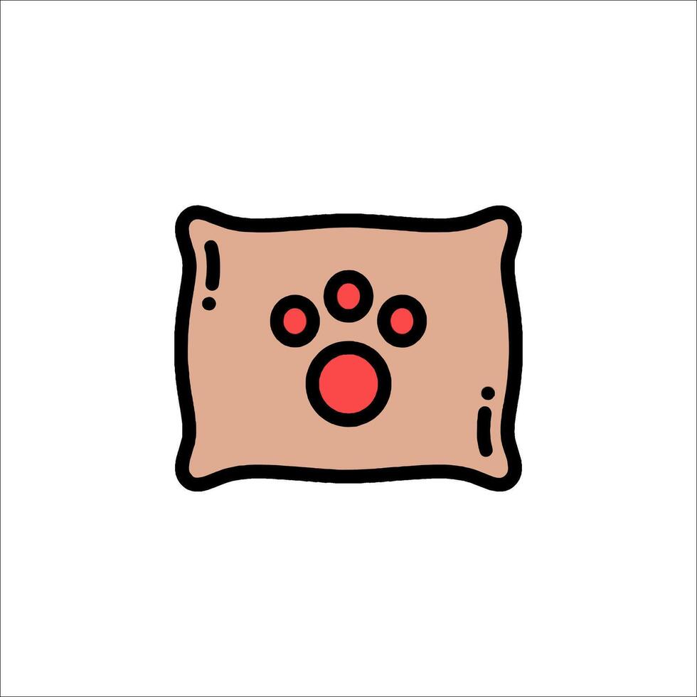 A dog paw on a pillow icon vector