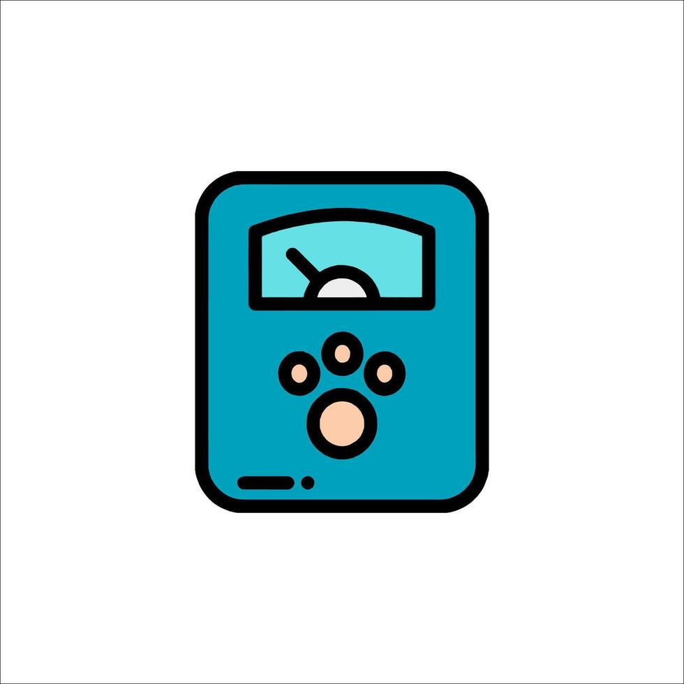 A blue and black meter with a paw on it vector