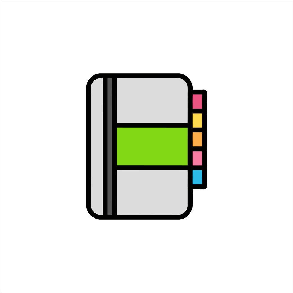 A notebook icon with a pen and paper vector