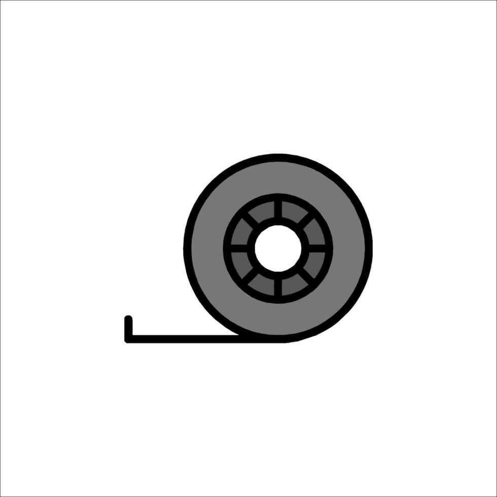 A black and white illustration of a wheel vector