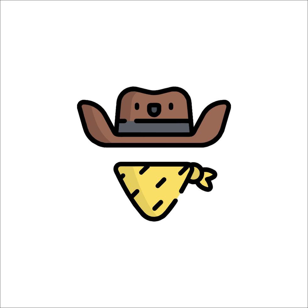 A cowboy hat and bandana on a white background vector