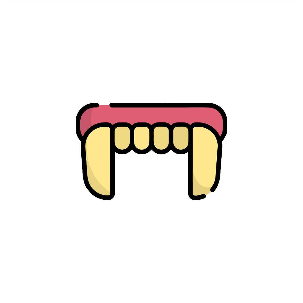 A cartoon vampire's teeth icon vector