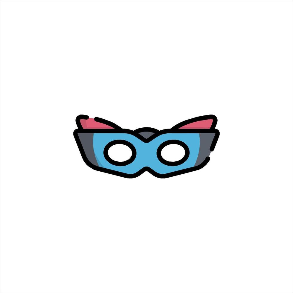 A blue and pink mask with a cat's face vector