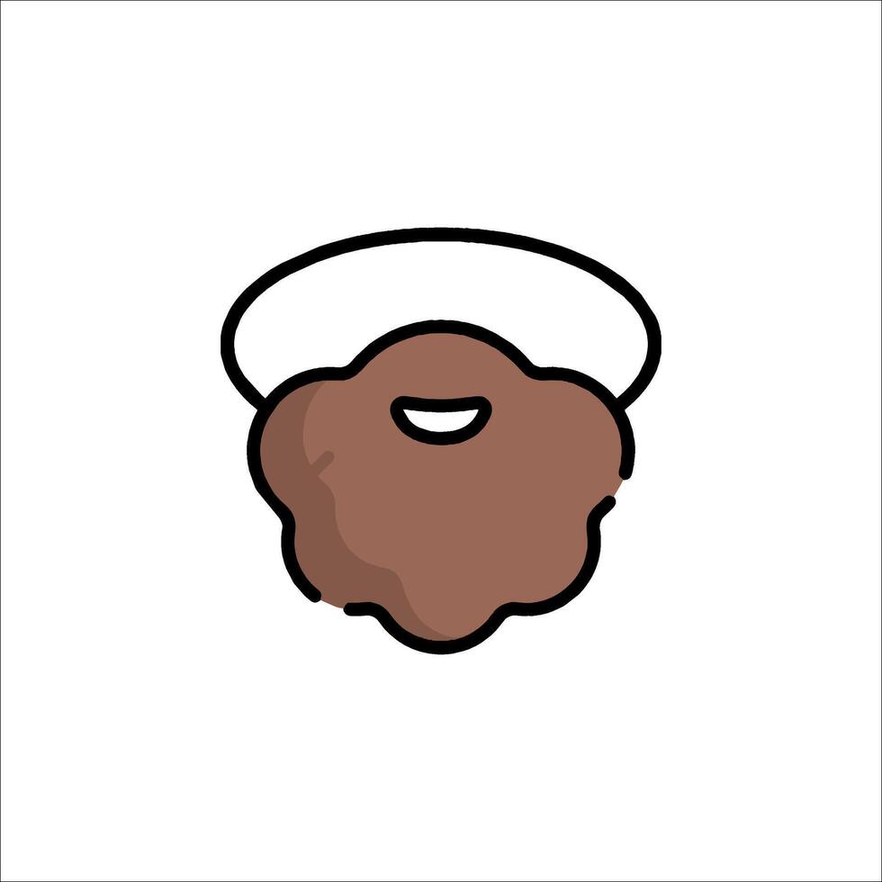 A cartoon beard with a hat on it vector